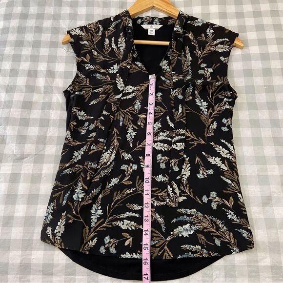 2/40$ CAMBER &Grace black sleeveless bow tie detail top shirt classic office XXS - Picture 9 of 13